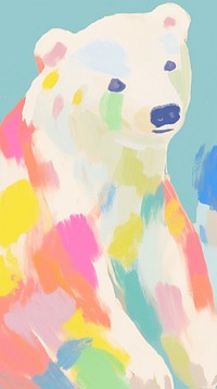 Cute polar bear art backgrounds painting.