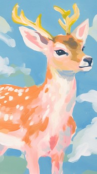 Deer painting cartoon animal.