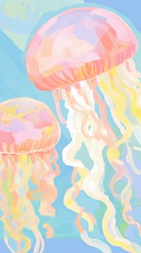 Jellyfish painting cartoon invertebrate.