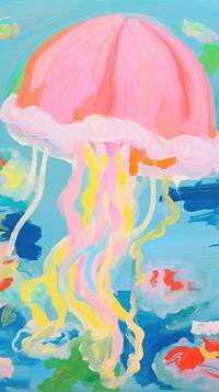 Jellyfish painting abstract invertebrate.