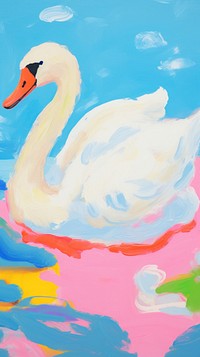 Swan painting art backgrounds.