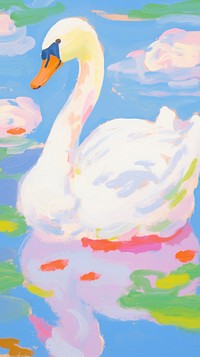 Swan painting backgrounds cartoon.