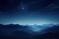 Aesthetic night mountain scenery photo landscape astronomy outdoors.