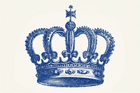 Antique of crown drawing sketch blue.