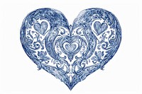 Antique of heart drawing sketch pattern.