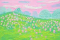 Meadow scenery illustration backgrounds painting outdoors.