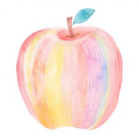Crayon texture illustration of an apple fruit plant food.