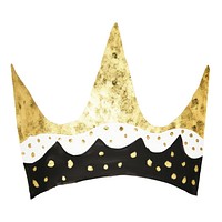 Crown shape ripped paper gold white background celebration.