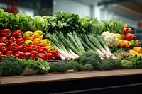 Supermarket fresh vegetable food cauliflower arrangement.
