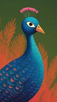 Cute peacock animal bird art.