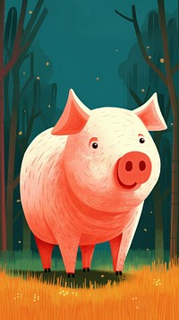 Cute pig animal mammal representation.