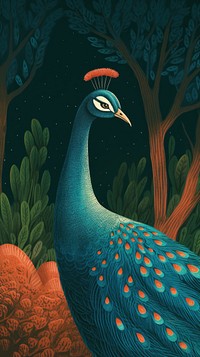 Peacock animal bird art.