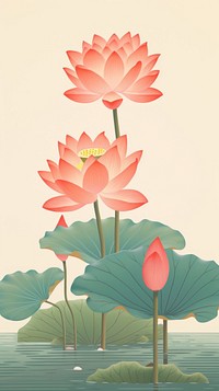Chinese seamless lotus flower plant lily.