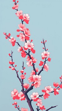 Chinese seamless plum blossom flower plant inflorescence.