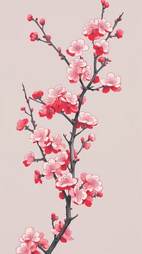 Chinese seamless plum blossom flower plant petal.