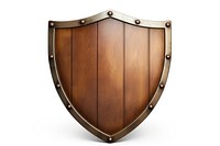 Wooden shield white background architecture protection.