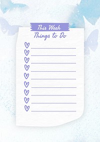 Things to do planner template design
