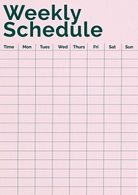 Weekly schedule planner template design