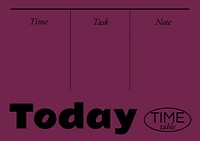 Today's timetable planner template design