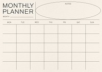 Monthly  planner template design