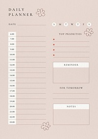 Daily  planner template design