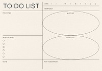 To do list planner template design