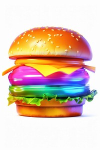 A burger icon iridescent food white background hamburger.