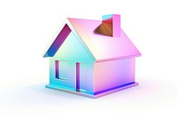 A house icon iridescent architecture building white background.