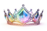 A queen crown iridescent jewelry white background accessories.