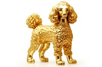Poodle gold figurine animal.