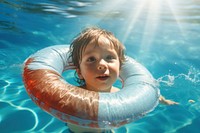 Swimming recreation floating portrait. AI generated Image by rawpixel.