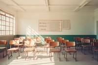 A classroom architecture furniture building.