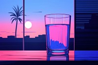 A glass purple drink blue. AI generated Image by rawpixel.