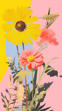 Flower theme art sunflower painting.