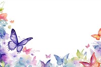 Painting butterfly border pattern nature flower.