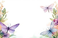 Painting dragonflys border butterfly nature flower.