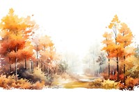 Autumn top border landscape painting outdoors.
