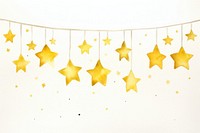 Yellow stars hanging illuminated celebration.