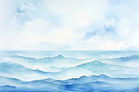 Ocean top border landscape outdoors painting.