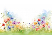 Spring flowers top border outdoors painting nature.