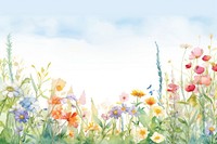 Summer top border landscape outdoors painting.