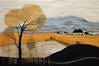Harvest landscape painting quilt.