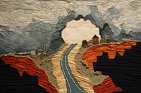 Highway painting quilting art.
