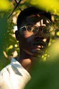 A stylist mixed race american-african man photography portrait glasses.
