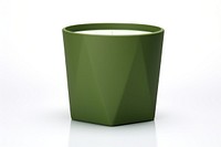 Ceremic candle jar in army green simplicity vase white background. AI generated Image by rawpixel.