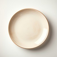 Off-white dinner plate porcelain pottery bowl.