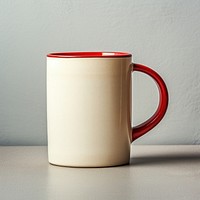A minimal two tone colored of orange and blue coffee mug pottery drink cup.