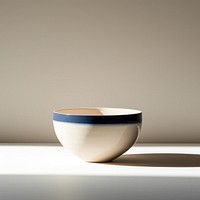 A minimal two tone colored of off-white and navy bowl pottery porcelain cup.