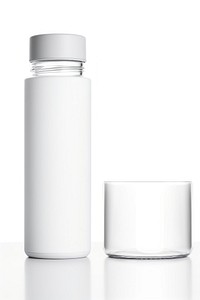 Water tumbler bottle cylinder glass white. AI generated Image by rawpixel.