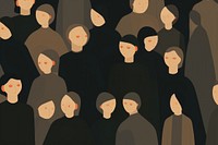 Crowd of women adult backgrounds silhouette.